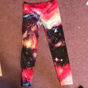 womens galaxy print spandex/leggings